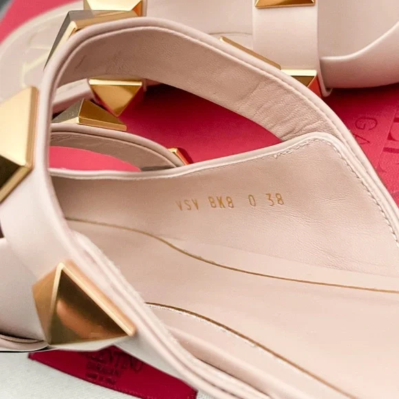 Sold! New! Valentino Calfskin Roman Stud Flat Mules - Picture 9 of 10